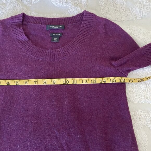 Banana Republic Sweater Dress 100% Cashmere Short Sleeve Mini Plum Size M - Picture 5 of 9